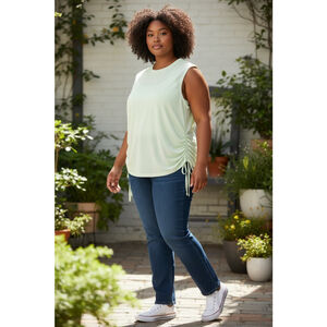 Women's Calvin Klein Performance Light Green Ruched Tank Top 3X